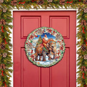 Santa on Elephant Holiday Door Decor  by G. Debrekht - Christmas Decor - 8611043H