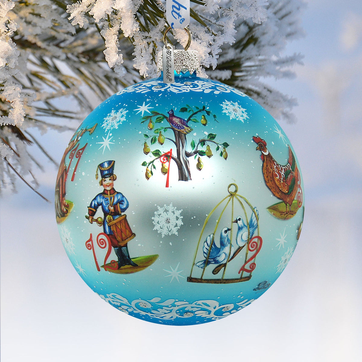 Limited Edition, Oversized 12 Days of Christmas Glass Ornament, Christmas Decor - 73861 by G. DeBrekht