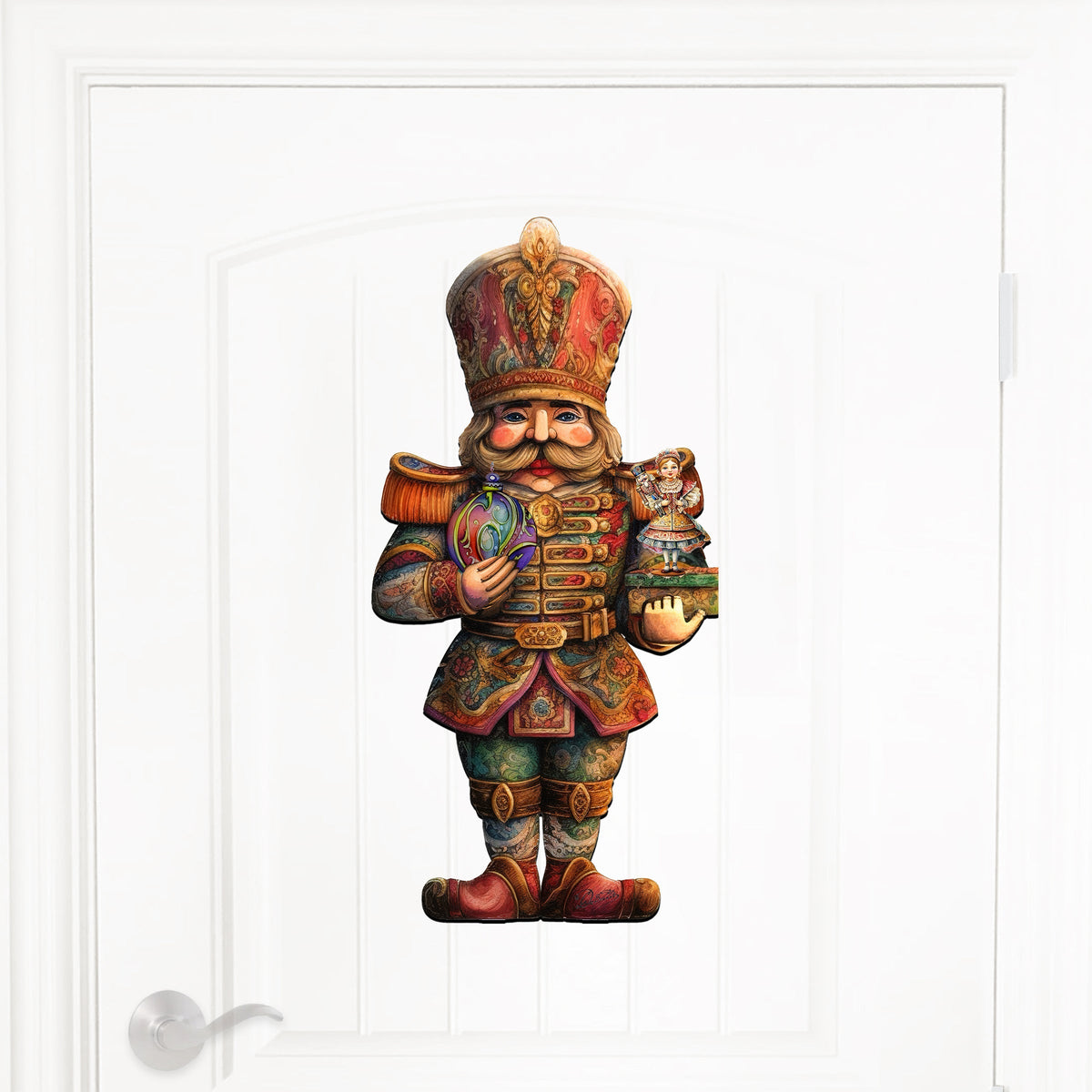 Charming Clara and Nutcracker Prince Holiday Door Decor by G. Debrekht - Christmas Decor - 8611059H