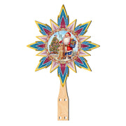 American-inspired Santa Tree Topper Wooden Decor by G. Debrekht  - Santa Snowman Decor - 89523