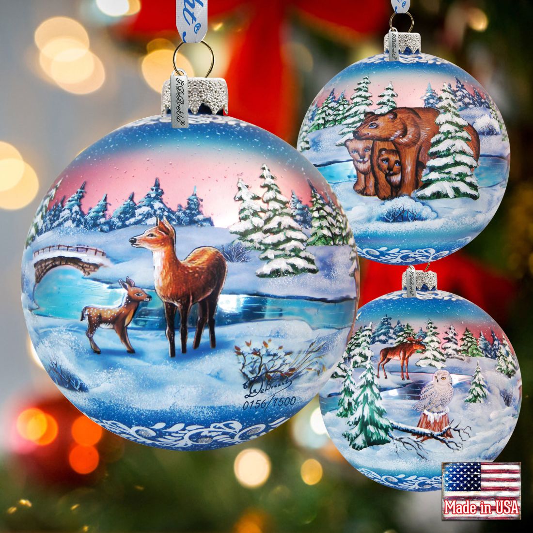 Snowy Night Ball Glass Ornament Limited Edition