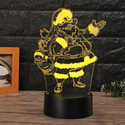 3D Santa Claus LED Color Changing Night Light - Remote Control, Bedside Lamp - Christmas Trees USA