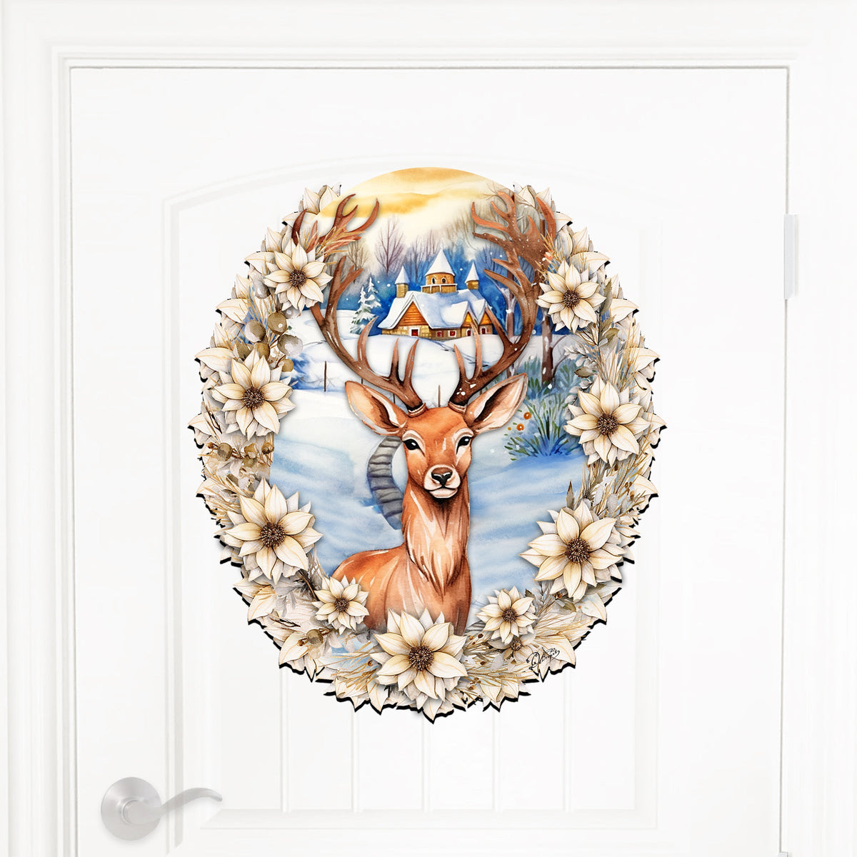 Majestic Forest Deer Holiday Door Decor