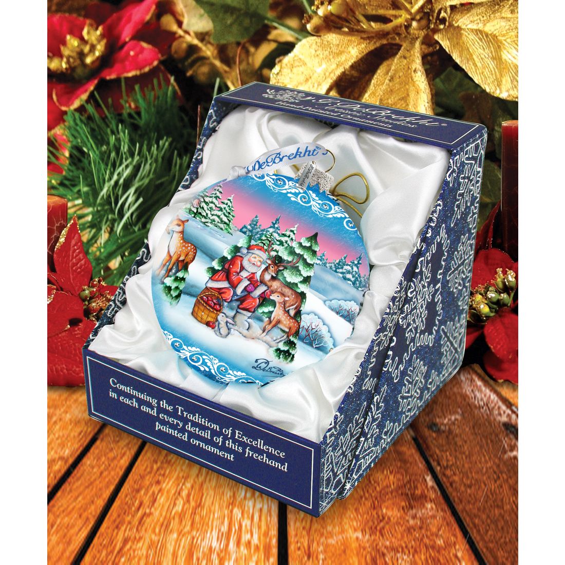 Woodland Watcher Ball Glass Ornament Limited Edition by G. DeBrekht - Christmas Santa Snowman Decor - 73849