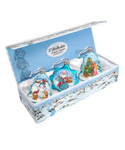 Christmas Mercury Glass Ornaments Set of 3