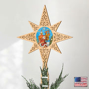 Rooftop Santa Tree Topper by G.DeBrekht - Christmas Santa Snowman Decor - 89494
