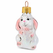 Sweet Lop Ear Bunny Glass Christmas Ornament