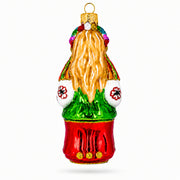 Ukrainian Woman in Traditional Folk Dress Glass Christmas Ornament