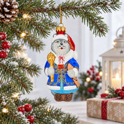 Wolf the Ukrainian Hetman Glass Christmas Ornament