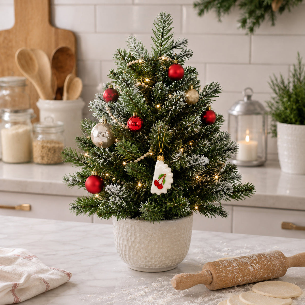 Cherrie Pierogi Varenyk Glass Christmas Ornament