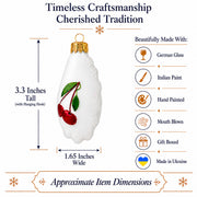 Cherrie Pierogi Varenyk Glass Christmas Ornament