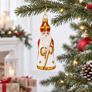 St. Nicholas Santa Glass Christmas Ornament Figurine
