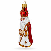 St. Nicholas Santa Glass Christmas Ornament Figurine