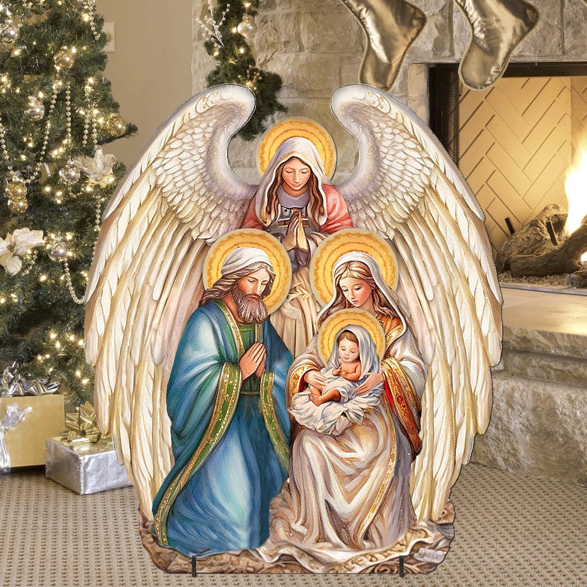 Nativity with Angel Outdoor Decor by G. Debrekht - Nativity Holiday Decor - 8611056F