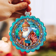 Forest Christmas Wreath Glass Ornament by G. Debrekht - Christmas Holiday Decor - 759-063