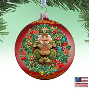 The Gift of Giving a Nutcracker Story Glass Ornament Limited Edition by G. DeBrekht - Christmas Santa Snowman Decor - 73907