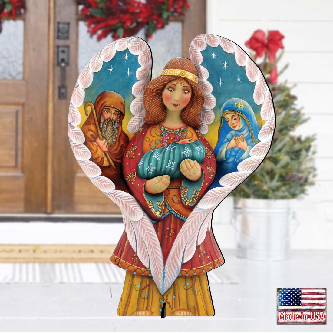 Holy Family Angel Outdoor Decor