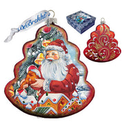 Gingerbread Tree Glass Ornament by G. DeBrekht - Christmas Santa Snowman Decor - 762-015