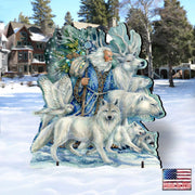 Cool Winds Father Winter Animals Wildlife Outdoor Decor by J. Bergsma - Wildlife Holiday Decor - 8591862F-JB