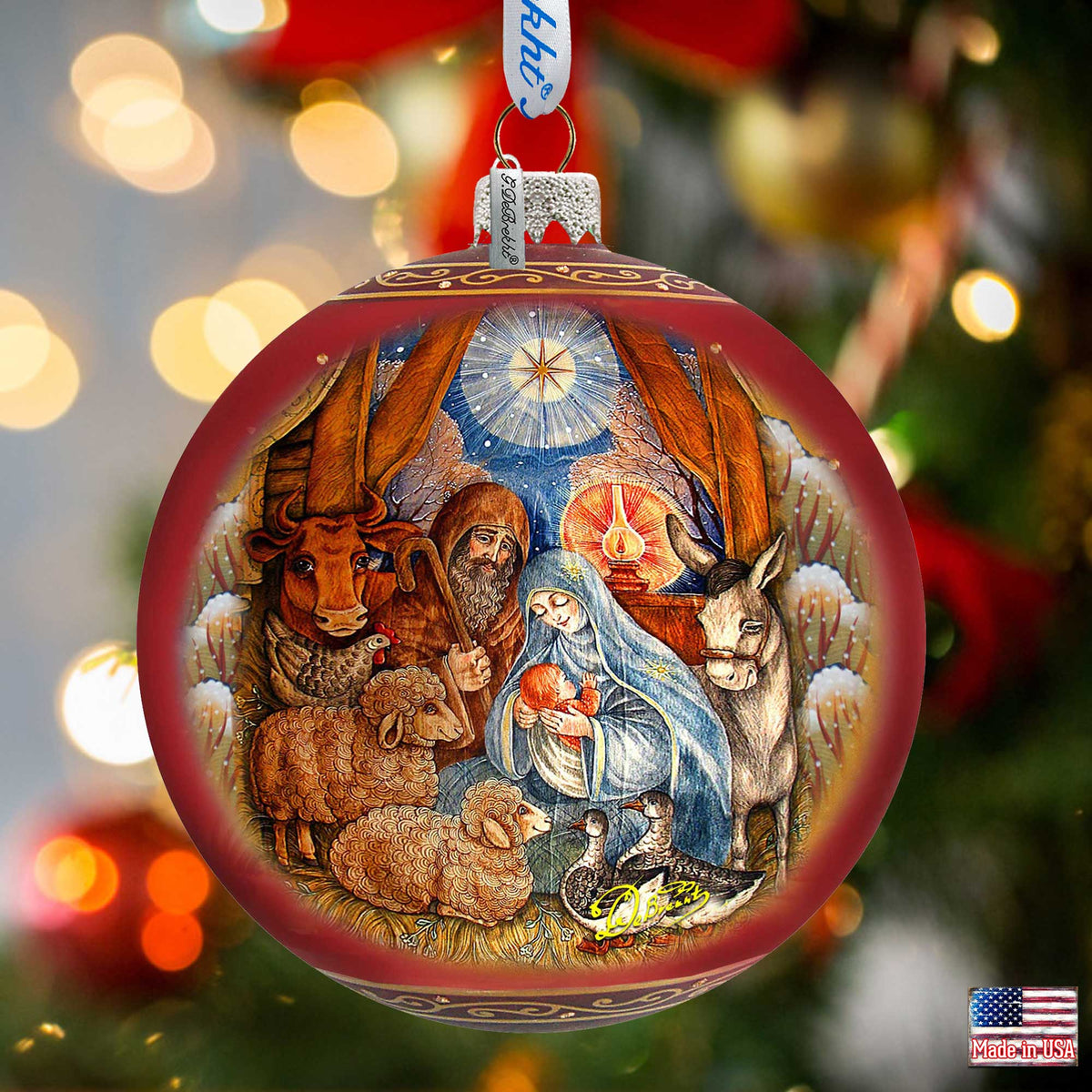 The Birth of the Bright Star Glass Ornament Limited Edition by G. DeBrekht - Nativity Holiday Decor - 73917