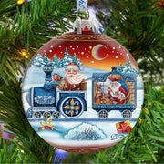 Express Train Ball Red Glass Ornament Limited Edition