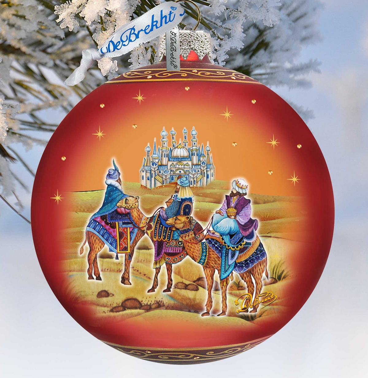 The Journey of the Three Wise Men Glass Ornament Limited Edition
