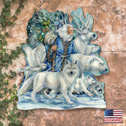 Cool Winds Father Winter Animals Wall Art by J. Bergsma - Wildlife Holiday Decor - 8591862W-JB