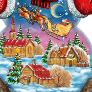 Santa in the Night Sky Snowman Christmas Outdoor Decor