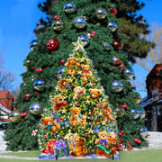 Teddy Bear Tree Holiday Outdoor Yard Sign
