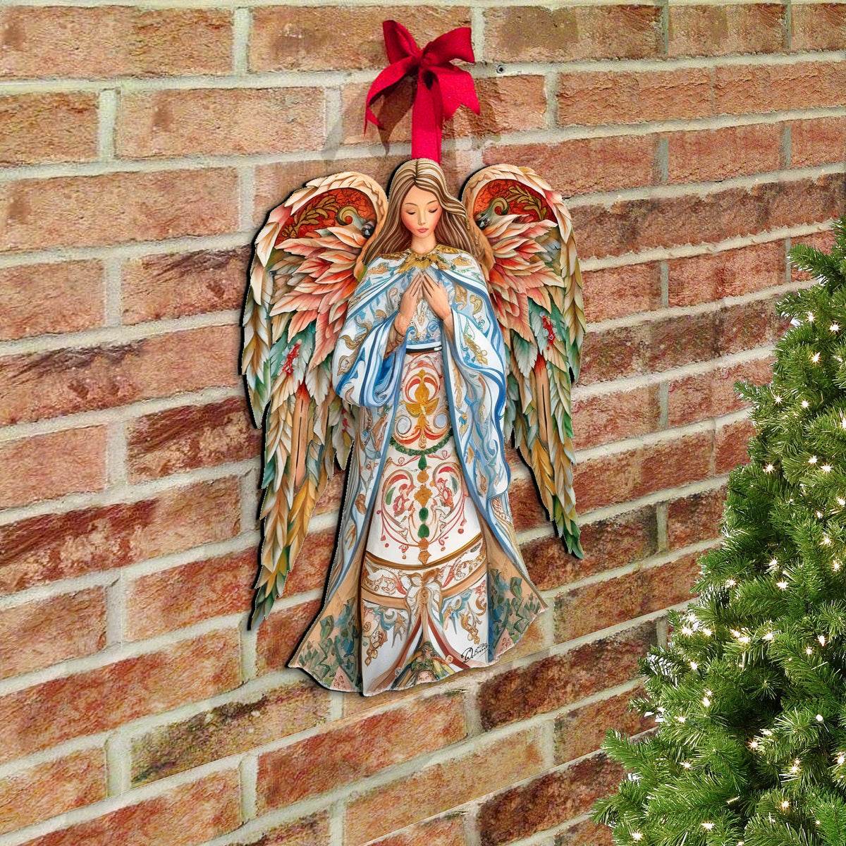 Elegant Angel of Hope Holiday Door Decor by G. Debrekht - Nativity Holiday Decor - 8611073H