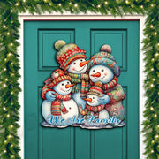 Snowman's Family Holiday Door Decor  by G. Debrekht - Christmas Decor - 8611057H