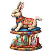 Carousel Bunny with Books Holiday Door Decor