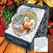 Guardian Angel Fawn Large Glass Ornament