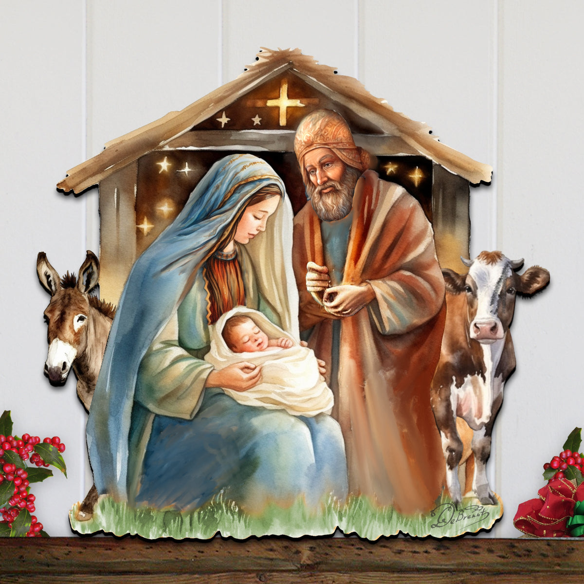 Born Under Bright Star Nativity Holiday Door Decor by G. Debrekht - Nativity Holiday Decor - 8611082H
