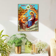 Orthodox Nativity Wooden Gold Plated Religious Orthodox Sacred Icon - Inspirational Icon Decor - 85052