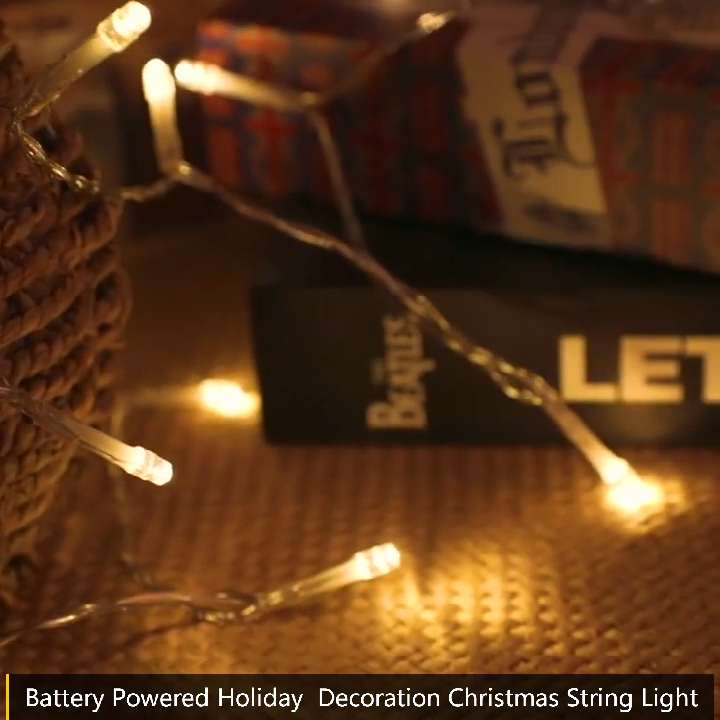 Warm white battery-powered LED Christmas string lights