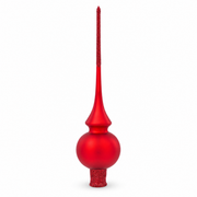 Translucent Red Glass Christmas Tree Topper 11 Inches