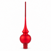 Translucent Red Glass Christmas Tree Topper 11 Inches