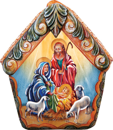 Nativity Scene Wrapped Wishes Dome Box Handcrafted Christmas Figurine