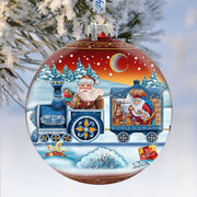 Express Train Ball Red Glass Ornament Limited Edition