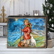 Shepherd Boy Wooden Wall Art by G. DeBrekht - Nativity Holiday Decor - 8173854B