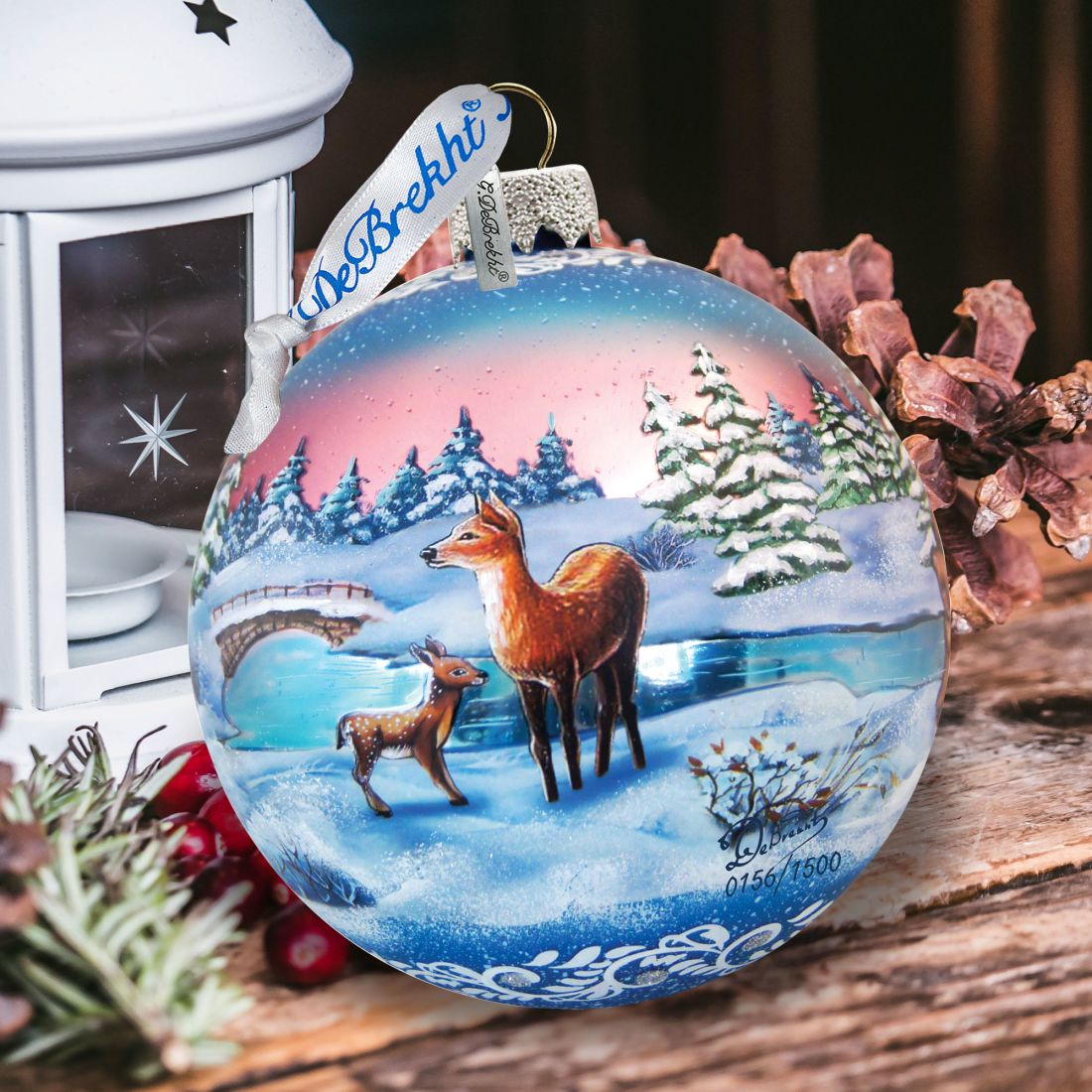 Snowy Night Ball Glass Ornament Limited Edition