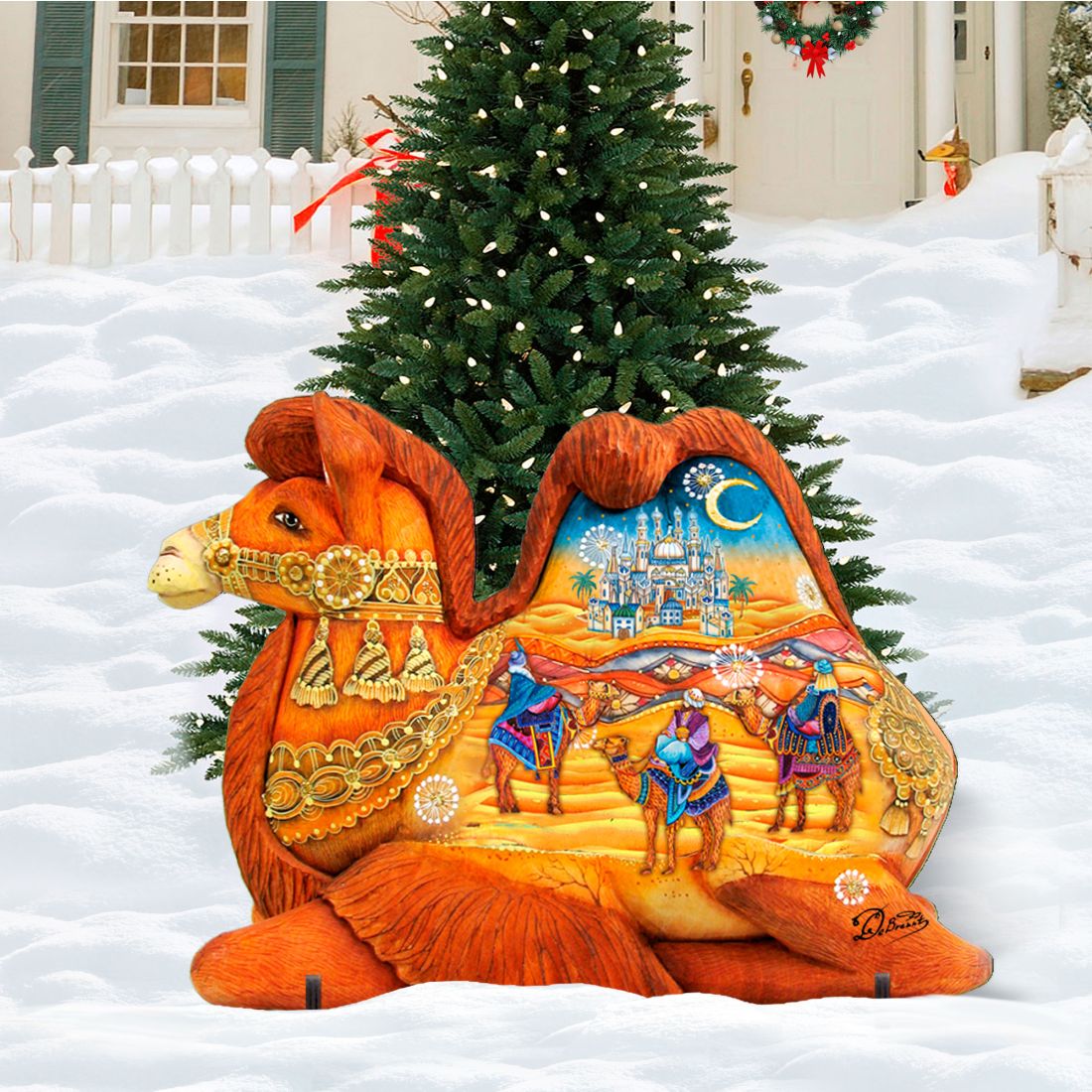 Three King Camel Nativity Outdoor Decor by G. DeBrekht - Nativity Holiday Decor - 8126519F
