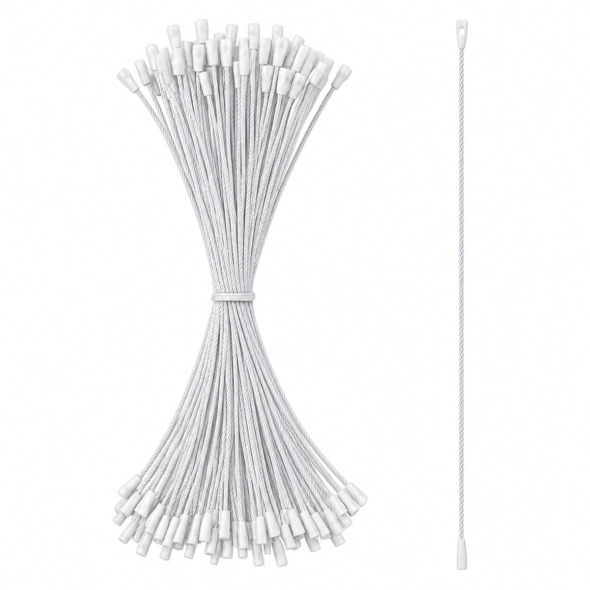 Set of 100 White Christmas Ornaments Cords Strings Hangers 7.9 Inches