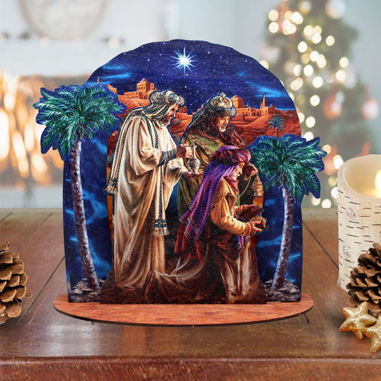 Three Kings Decorative Village Eco Wood Set Art