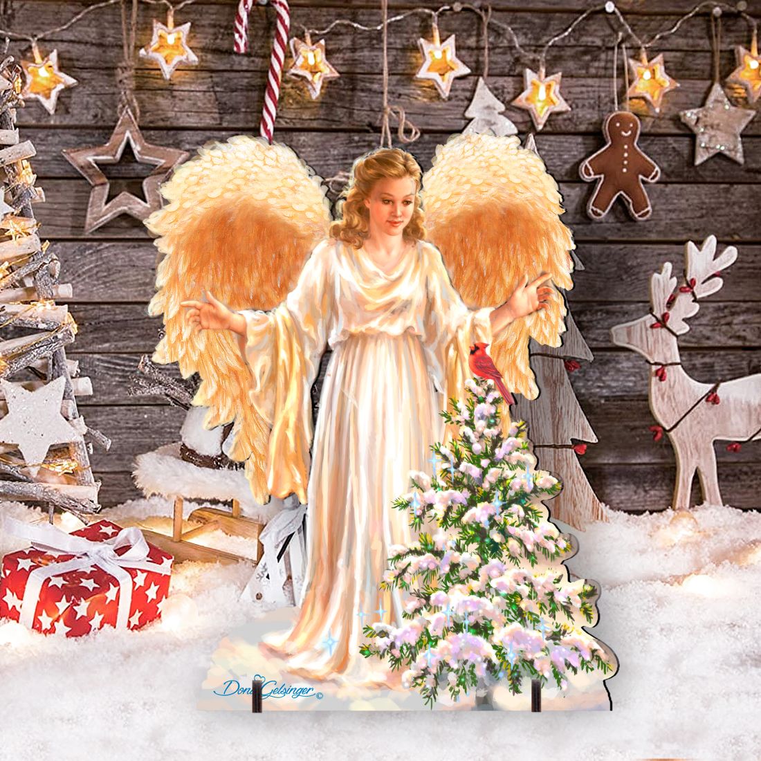 Woodland Angel Nativity Outdoor Decor