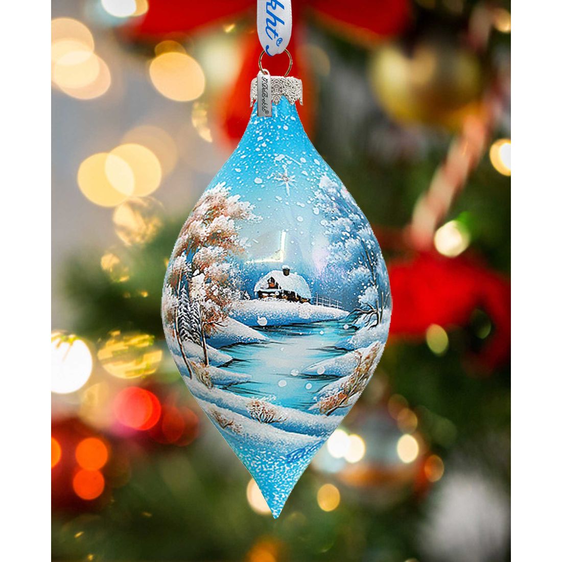 Classical Drops Glass Ornament Set of 3