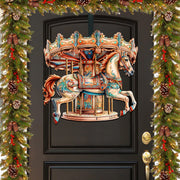 Carousel Horse Holiday Door Decor  by G. Debrekht - Christmas Decor - 8611027H