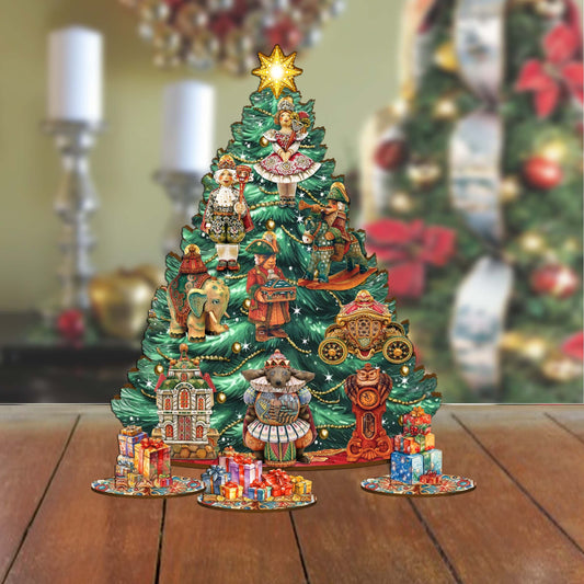 Nutcracker Masquerade Christmas Tree Eco Wood Set