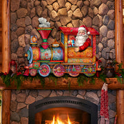 Santa's Train Holiday Door Decor by G. Debrekht - Christmas Santa Snowman Decor - 8611090H